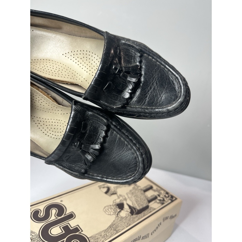 SAS Softie Tripad‎ Women's Size 7NTassel Slip-On Loafer Black Comfort W/ Box - Picture 2 of 14